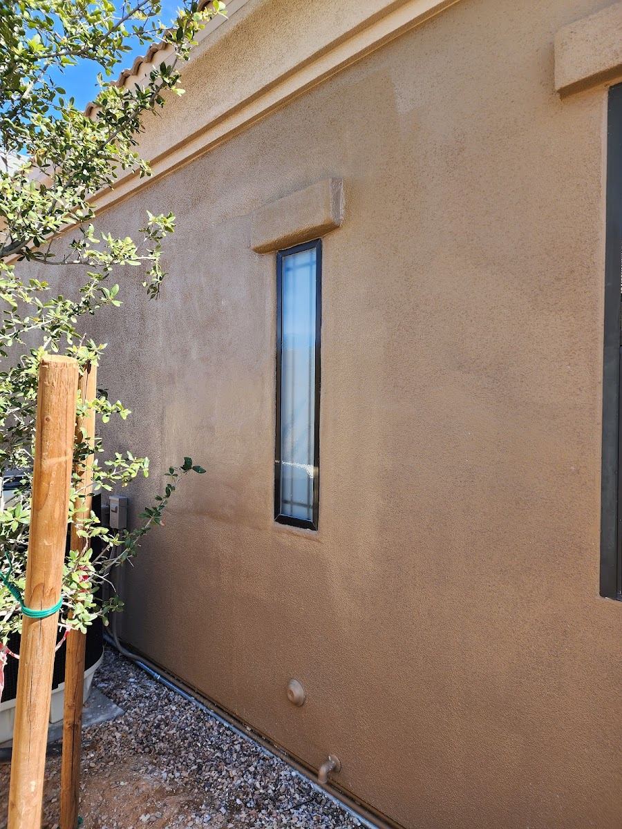 Exterior stucco wall of a house