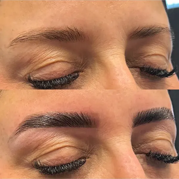 Brows before and after lamination