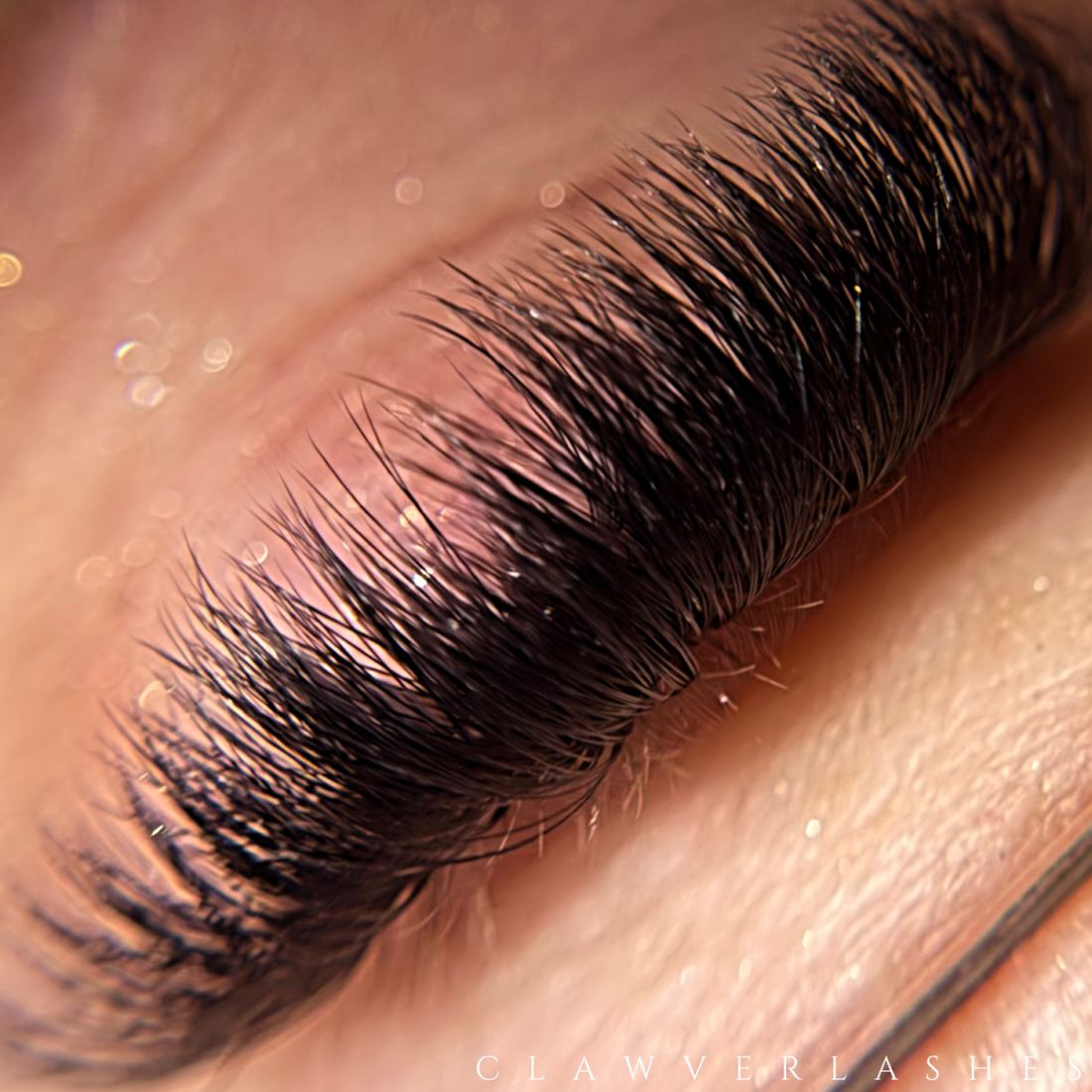 Thick mega volume lashes, side view