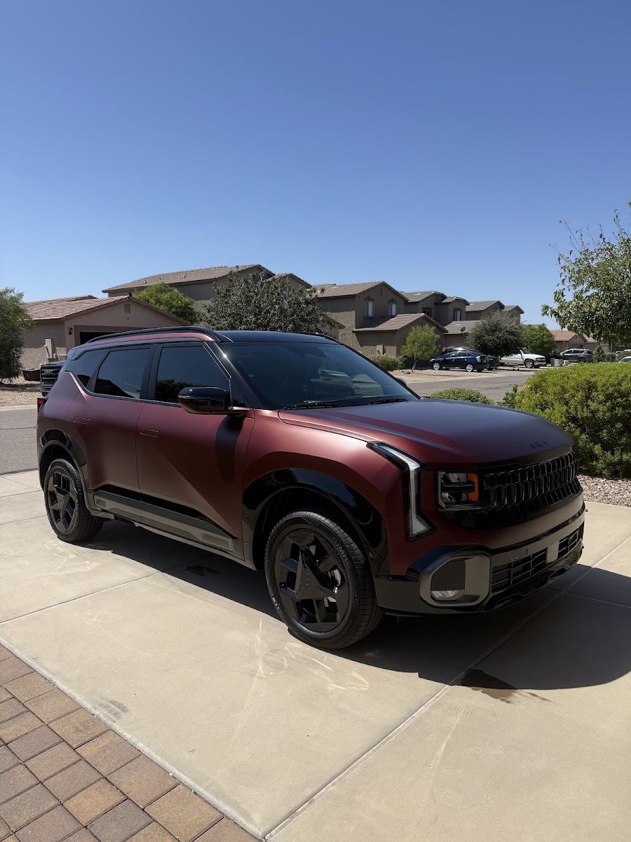 Deep red SUV after a full exterior detail