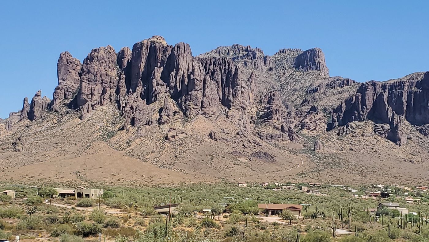 Desert mountains above the East Valley under a blue sky