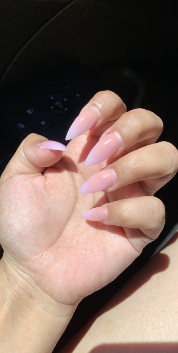 Soft pink almond nails