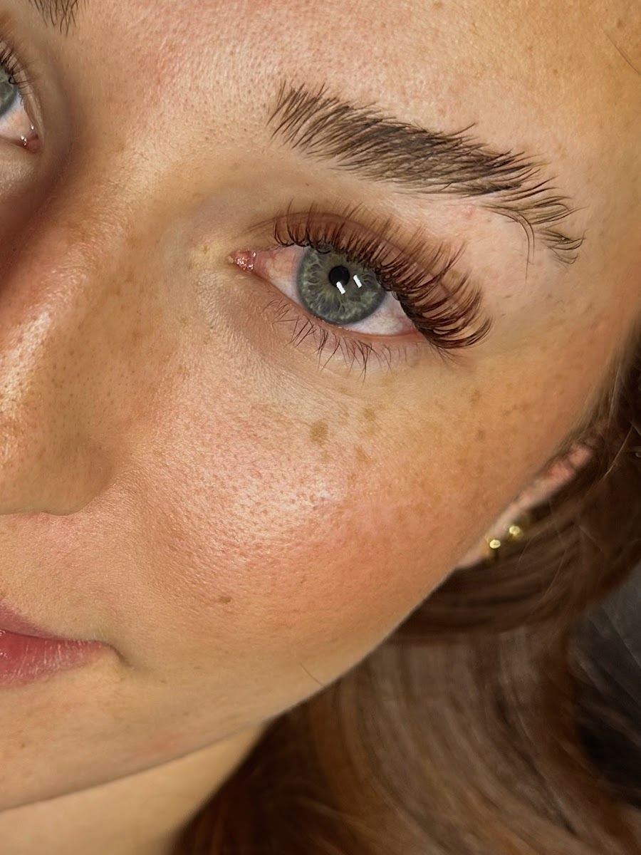Lash lift and tint on a client with freckles