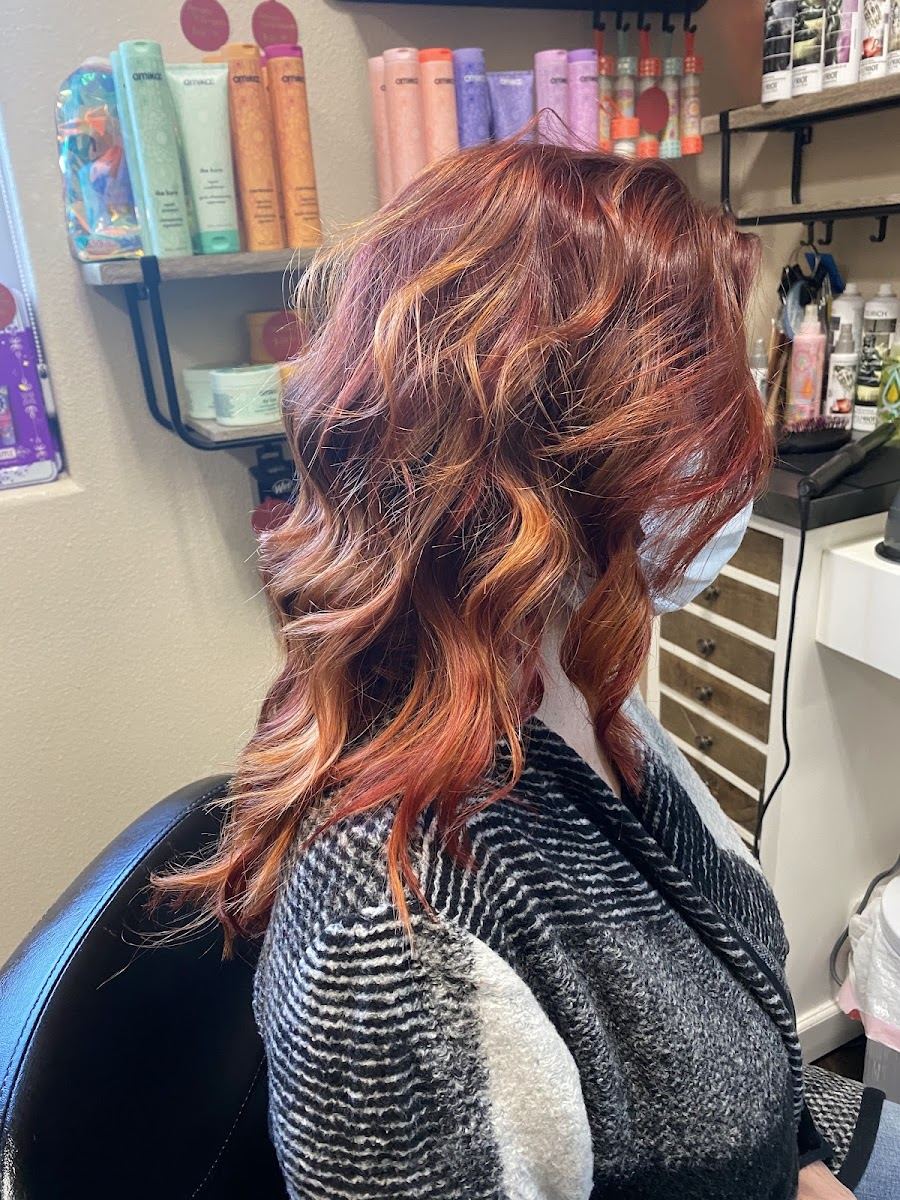 Copper layered cut with face-framing pieces