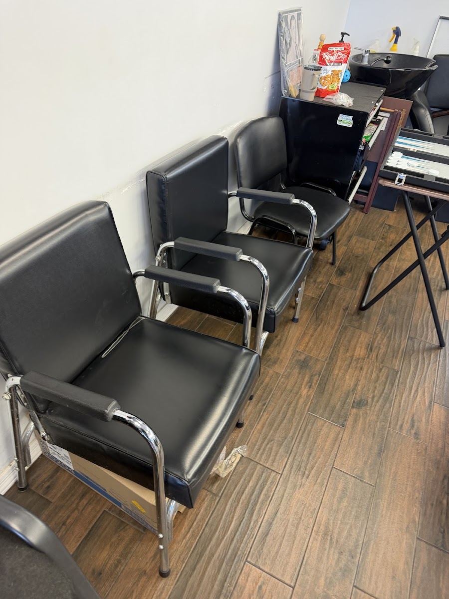 Leather waiting chairs along the wall