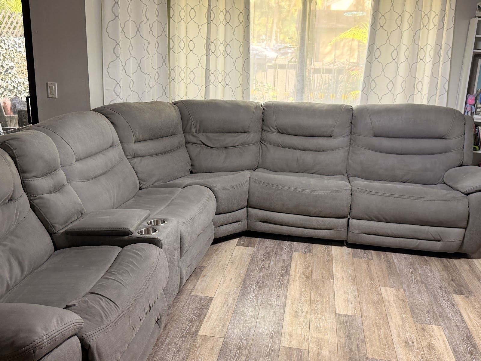 Gray sectional sofa after an upholstery cleaning
