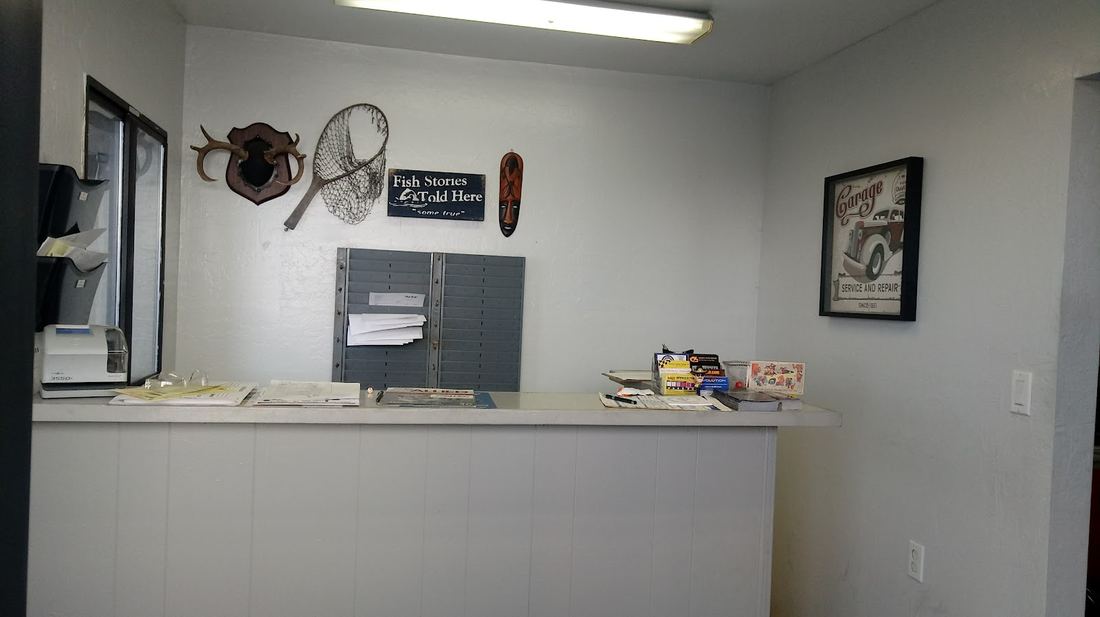 Front counter inside the shop